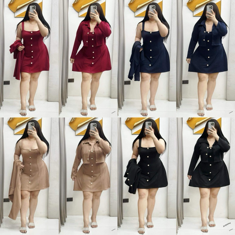 Plus size dress with blazer clearance