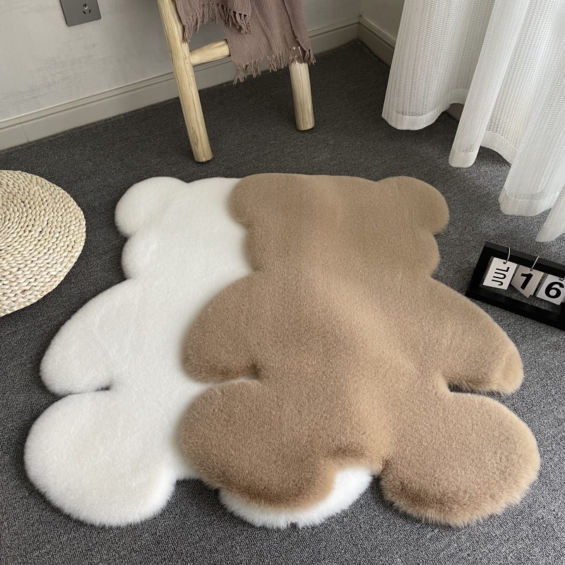 Cute Bear Shaped Carpet Soft Cartoon Bear Rug Sofa Living Room Plush ...