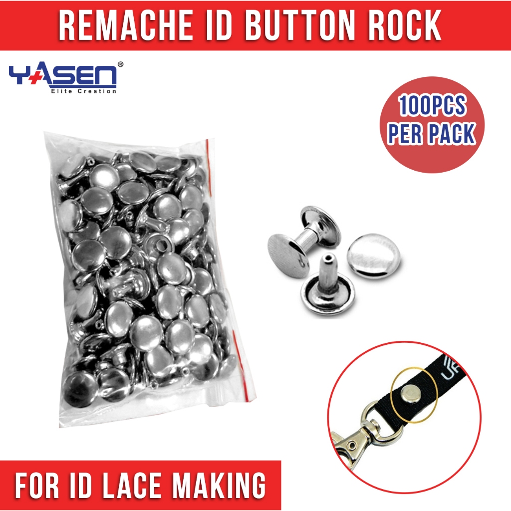 (100pcs) ID Button Rock | Remache Use for ID Lace Making Snap Fastener ...