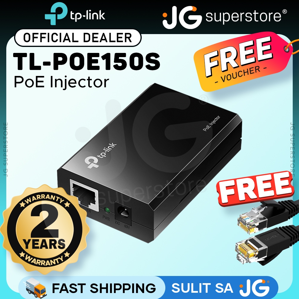 TP-Link TL-POE150S PoE Injector Adapter with Gigabit PoE Port, Delivers ...