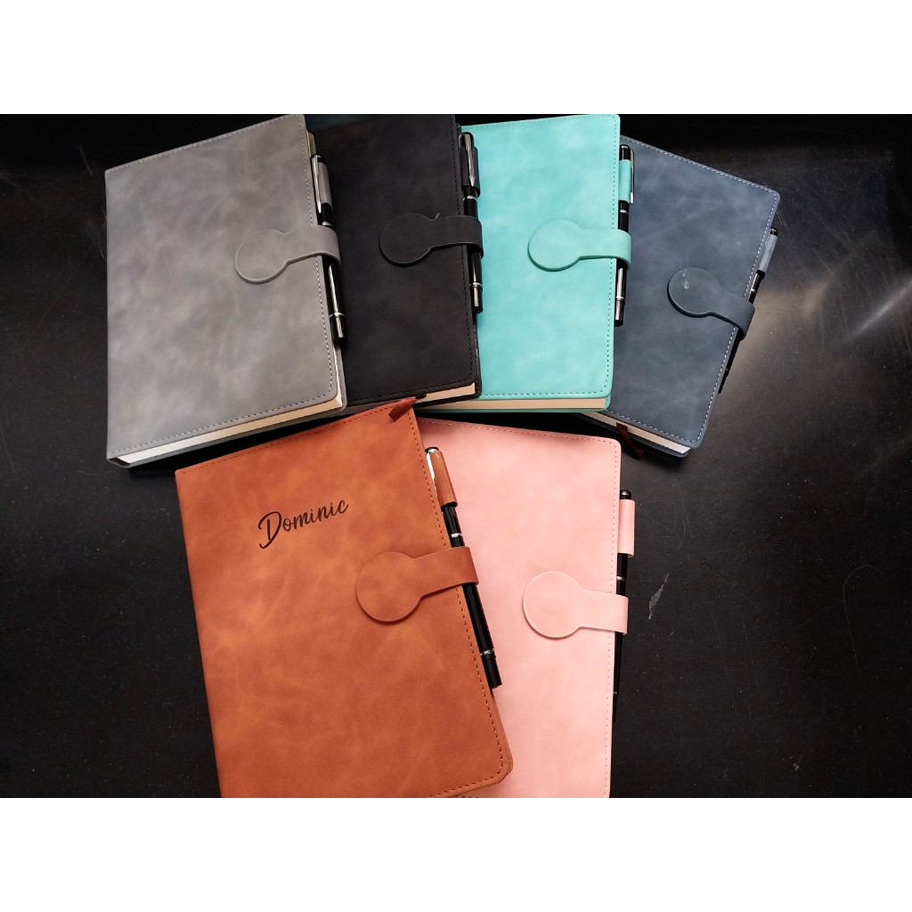 CUSTOM PERSONALIZED Leather Notebook with Sign Pen with Gift Box A5 ...