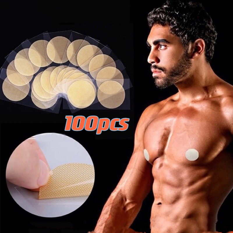 100pcs/set Waterproof Men One-off Breast Nipple Cover Disposable Sports ...
