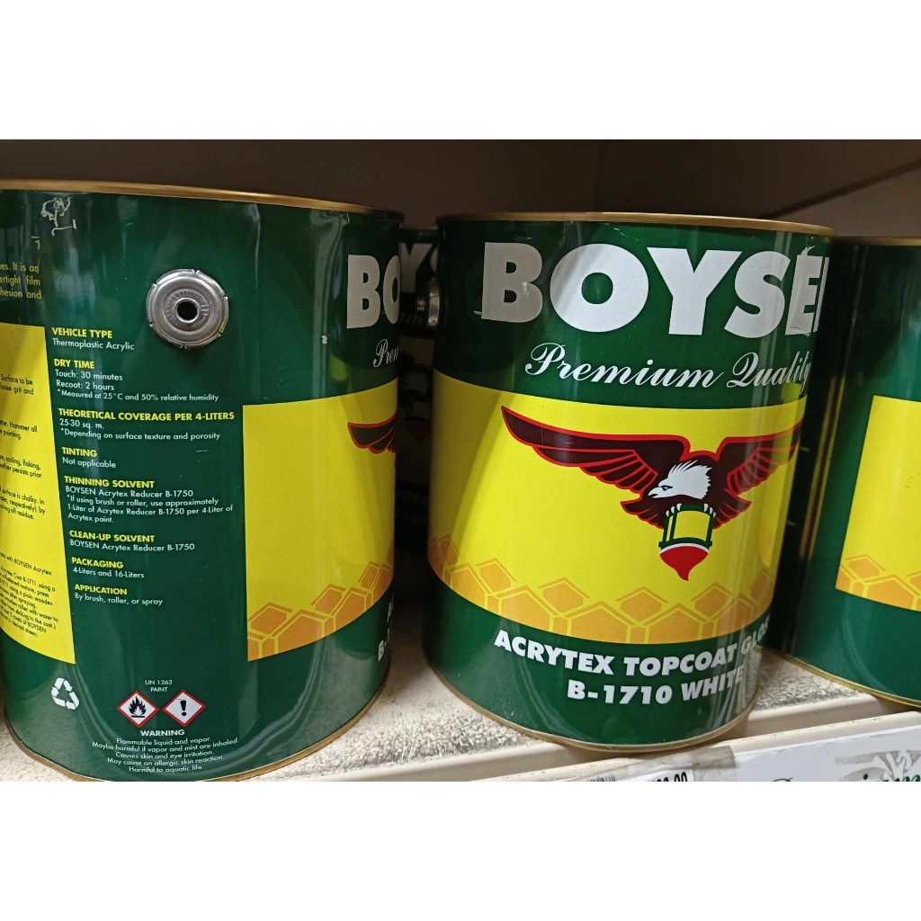 BOYSEN B-1710 | ACRYTEX TOPCOAT GLOSS WHITE 4 LITERS / 1 GALLON ...