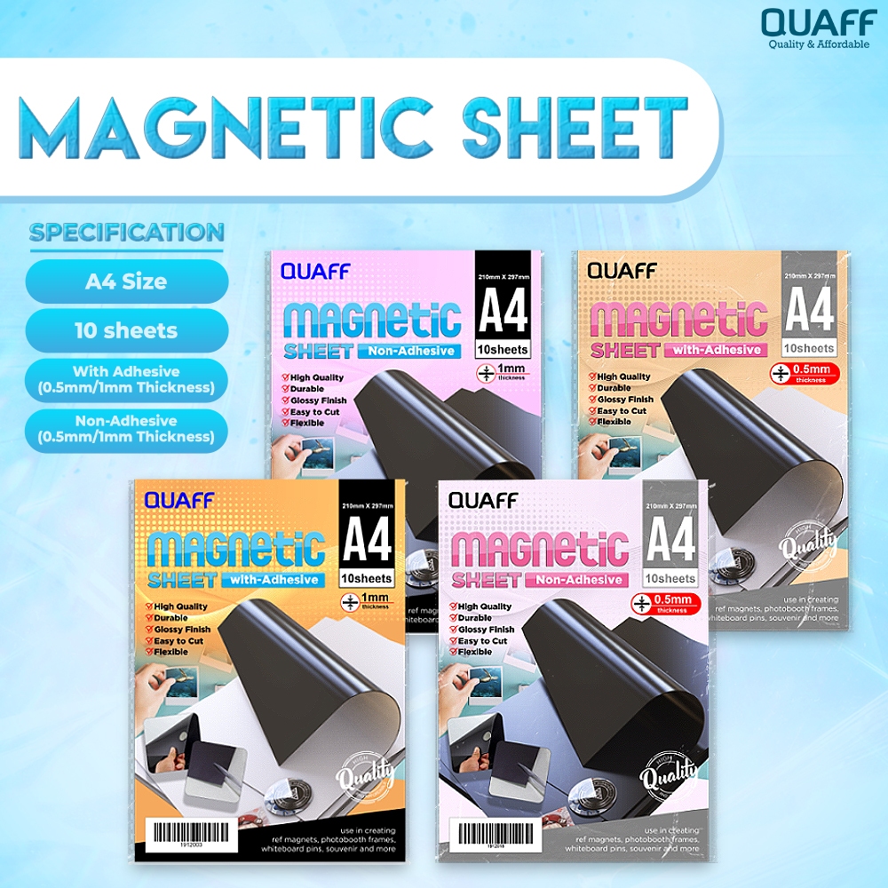 Quaff Magnetic Sheet Cuttable DIY Ref Magnet 4R - A4 Size (10 - sheets ...