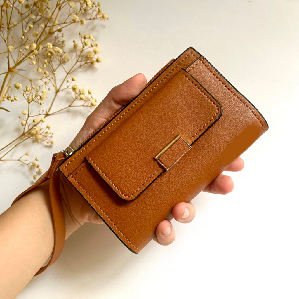 New coin wallet card bag 2-in-1 folding hand purse for women | Shopee ...