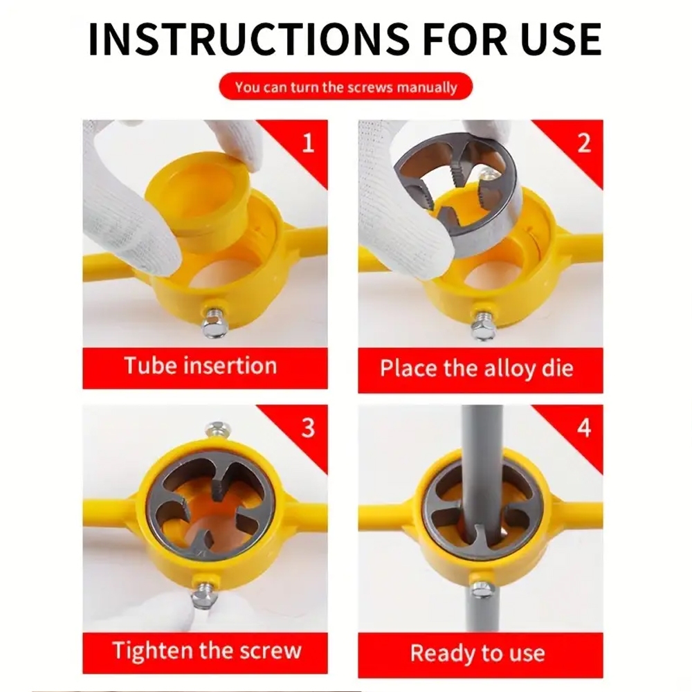 6 PCS Plastic Pipe Thread Die Kit - Threading For Plastic Pipes In ...