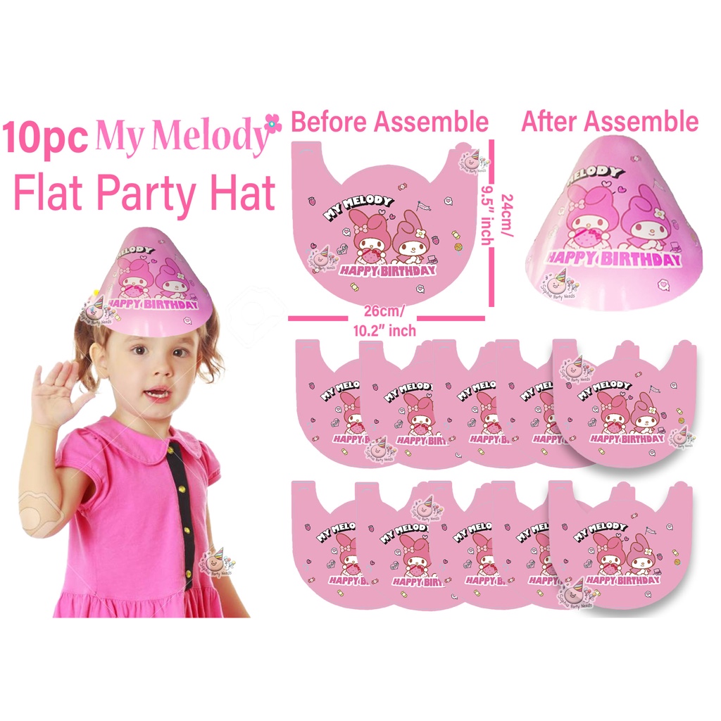 20cm Cone Hat My Melody Party Hat (Already Made & Assembled) | Shopee ...