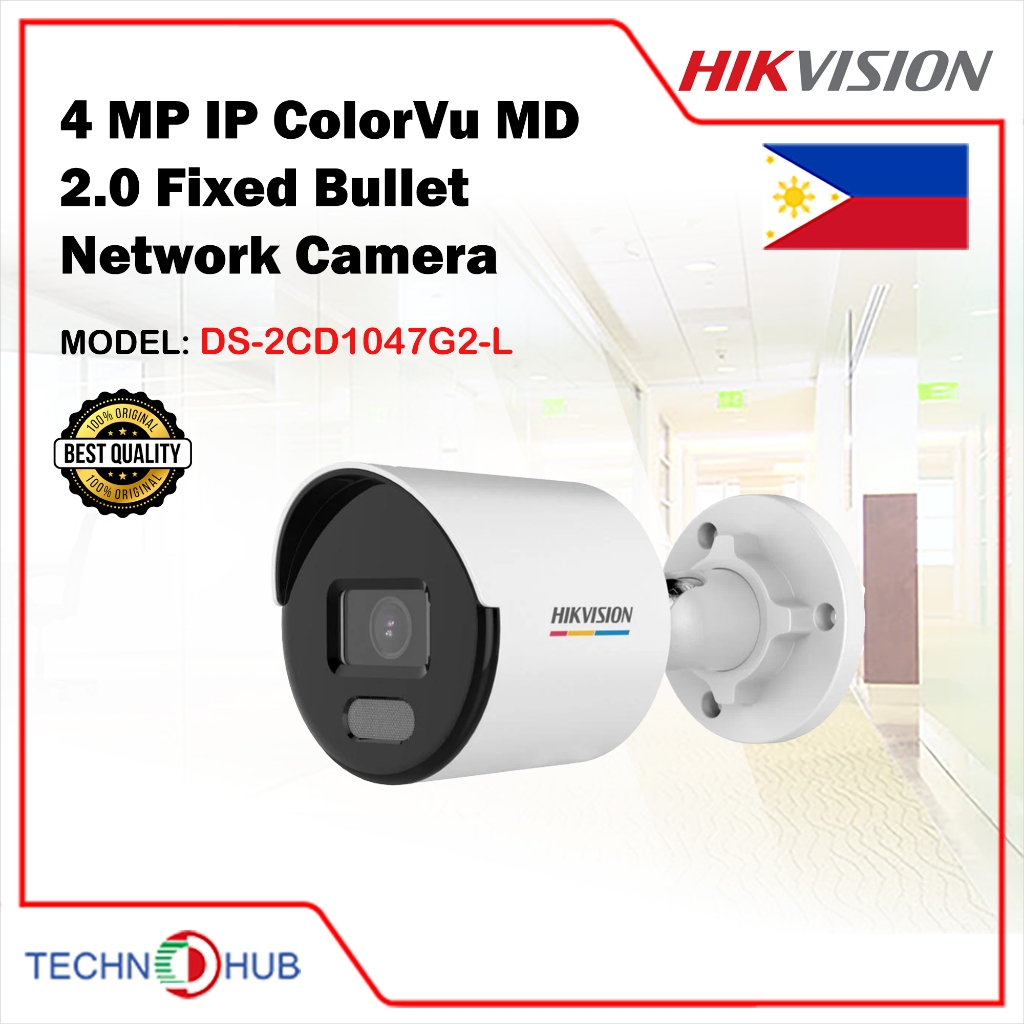 HIKVISION 4 MP IP ColorVu MD 2.0 Fixed Bullet Network CCTV Camera DS ...