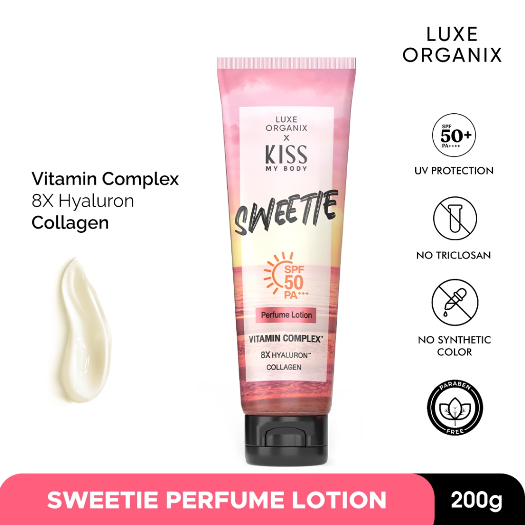 Luxe Organix X Kiss My Body Sweetie Perfume Lotion SPF 50 PA+++ 200g ...