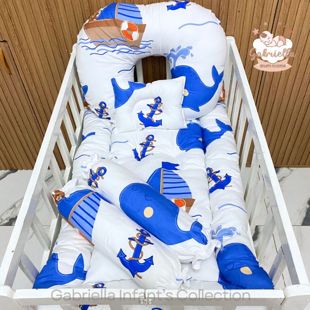 7in1 Bundle 100% Canadian Cotton Jumbo Crib Set Nursing Pillow for Baby ...