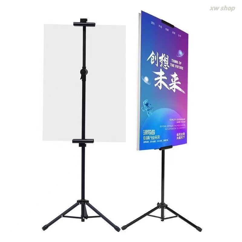 Heavy-duty tripod banner stand, adjustable poster stand, retractable height  up to 220 cm, double-sid
