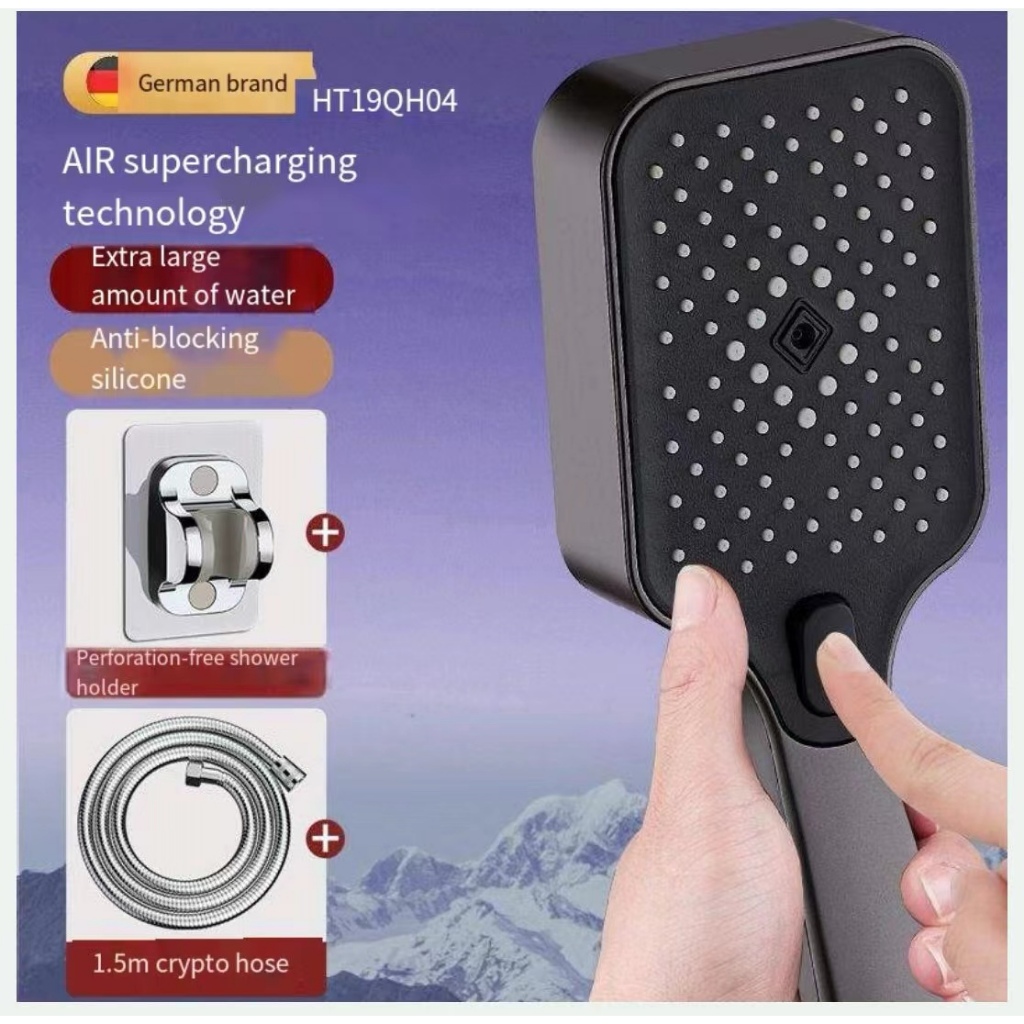 3 in 1 Shower Head Set 3-speed Booster Shower with Hose Portable ...