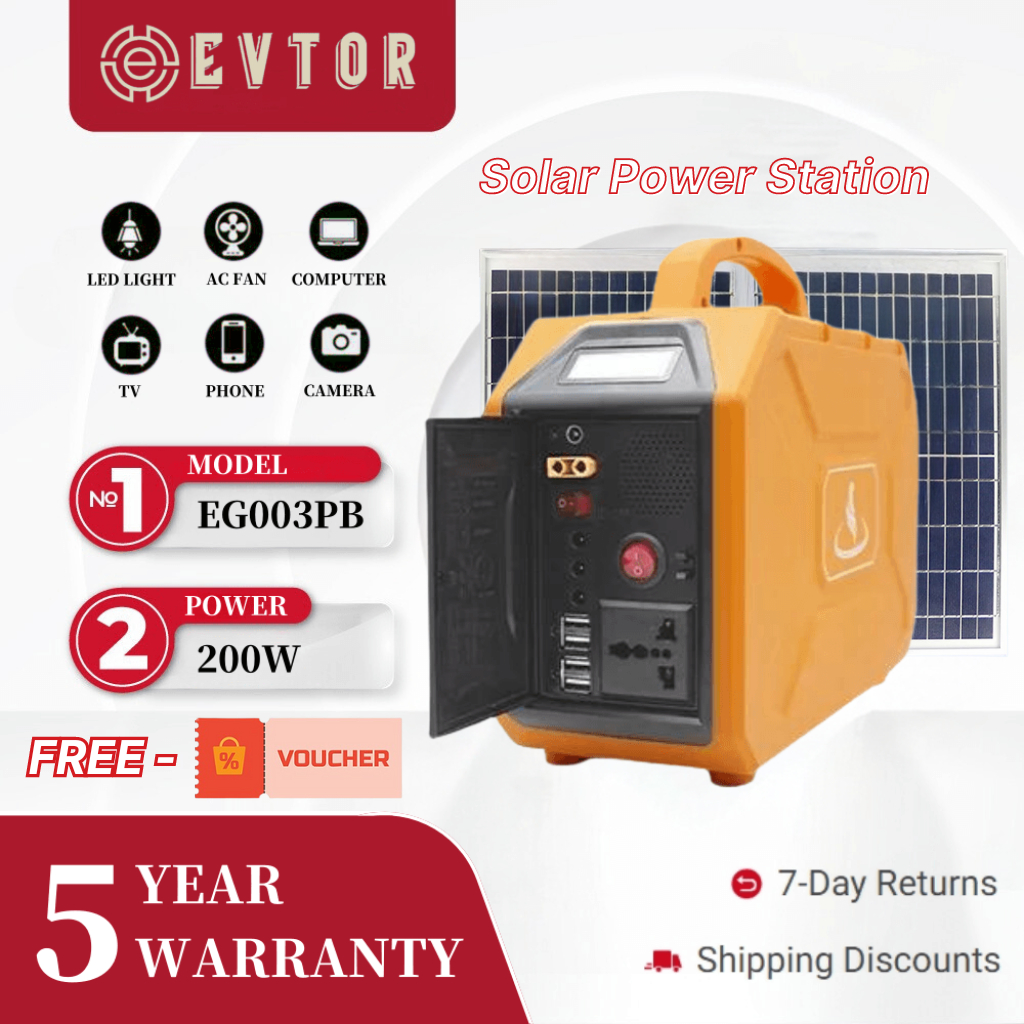EVTOR Power Station with Solar Panel EG003PB (200W) Power Station