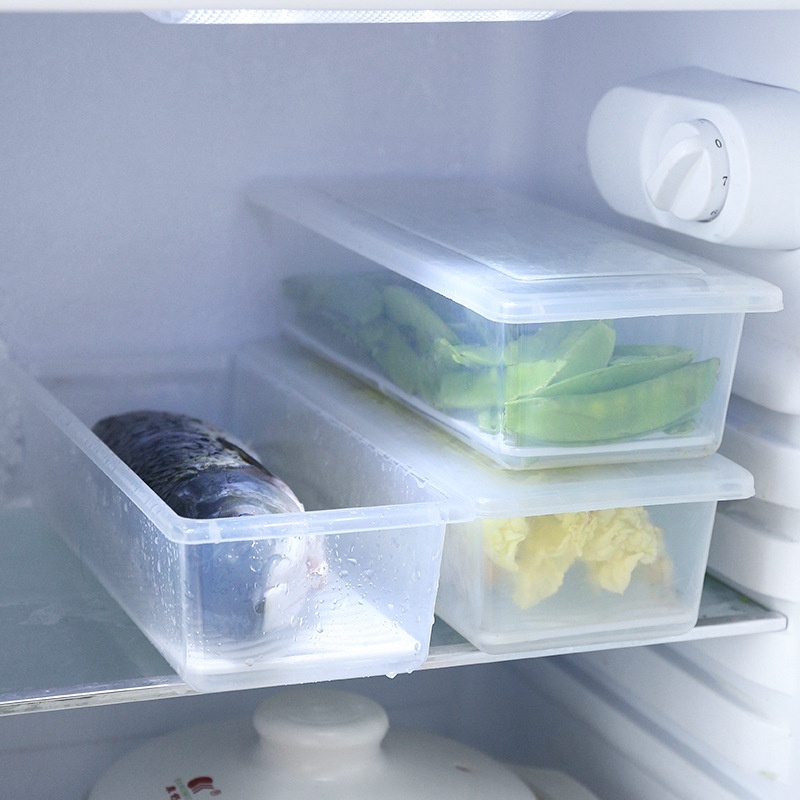 Kitchen Rectangular Refrigerator Drainage Storage Box Plastic Fruit Box ...