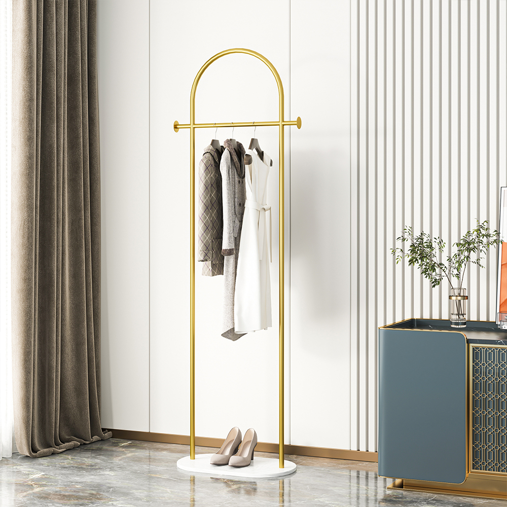 Nordic Style Marble Base Floor-Standing Clothes Rack - Light Luxury ...