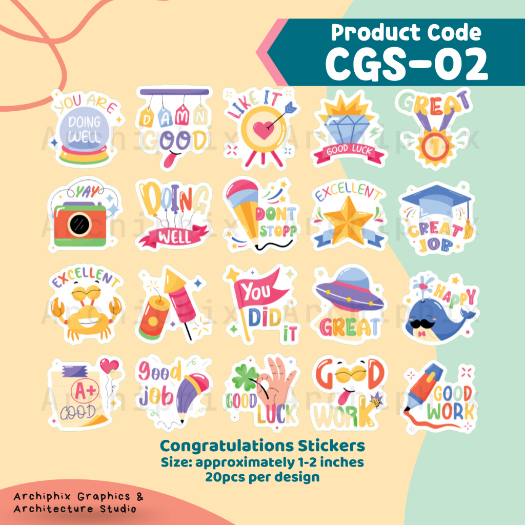Congratulations Congrats Stickers by Archiphix (Set of 20 pcs) | Shopee ...