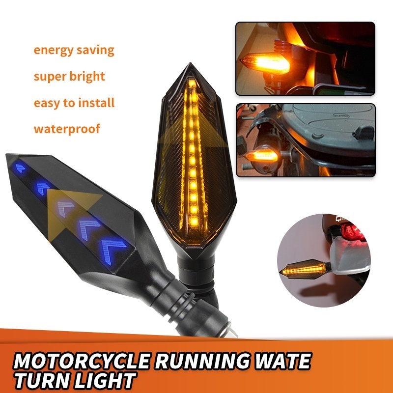 2pcs Motorcycle LED Turn Signal Lamp Sequential Flowing Indicator Light ...