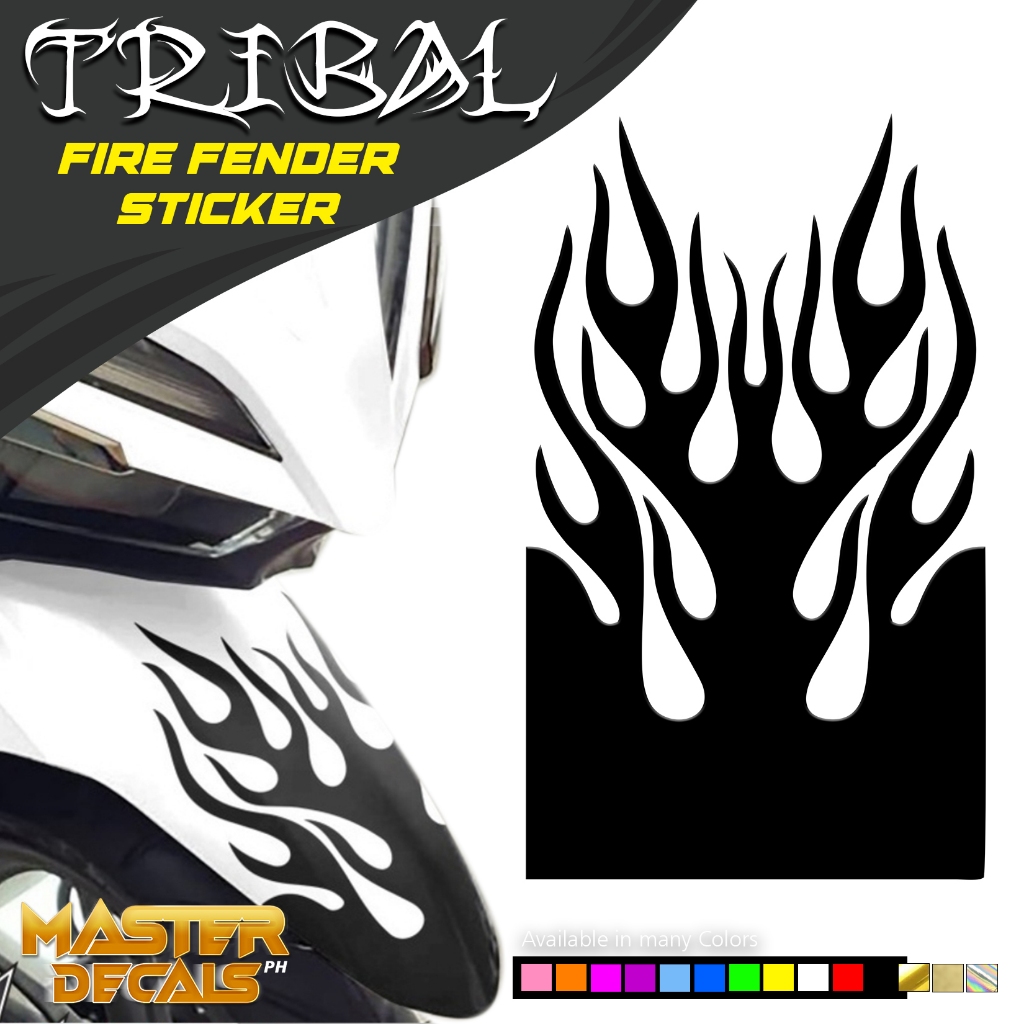 Tribal Fender Sticker Fire Design Fit for all motorcycle | Shopee ...