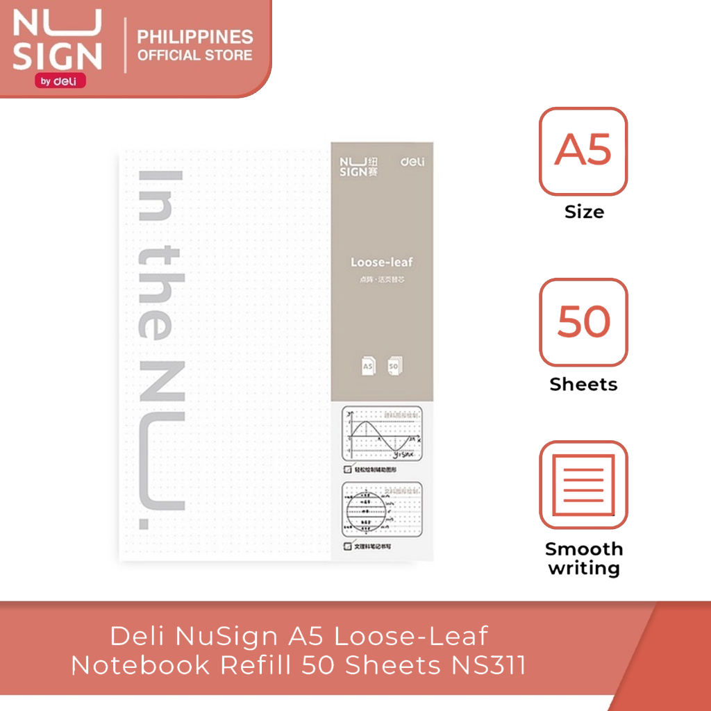 Deli NS311 NuSign A5 Loose-Leaf Notebook Refill 50 Sheets [79NS311 ...