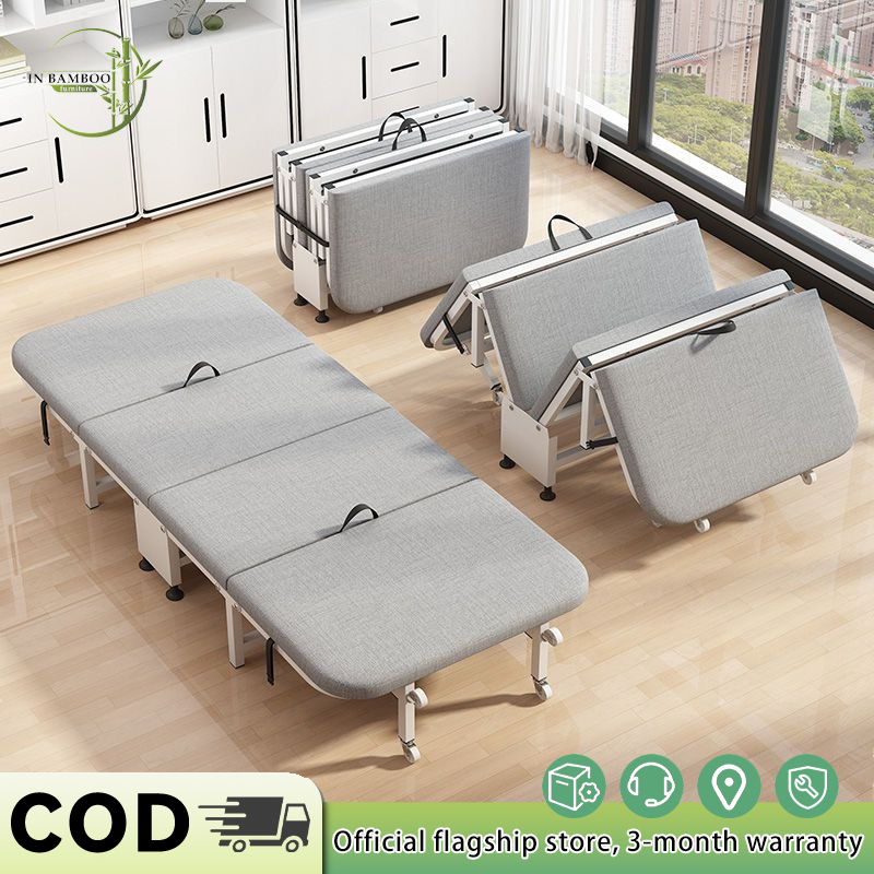 Portable Bed Folding Bed with foam Heavy Duty Bed Frame Foldable Bed ...