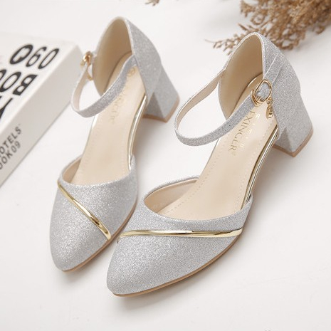 Fashion Bridesmaid Heels Matte Strap Chunky Elegant Wedding Heels for ...