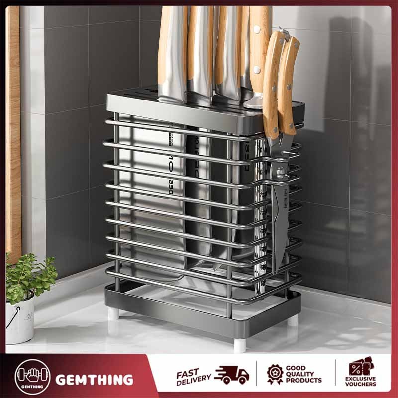knife holder Kitchen countertop shelf Wall mounted knife holder storage ...