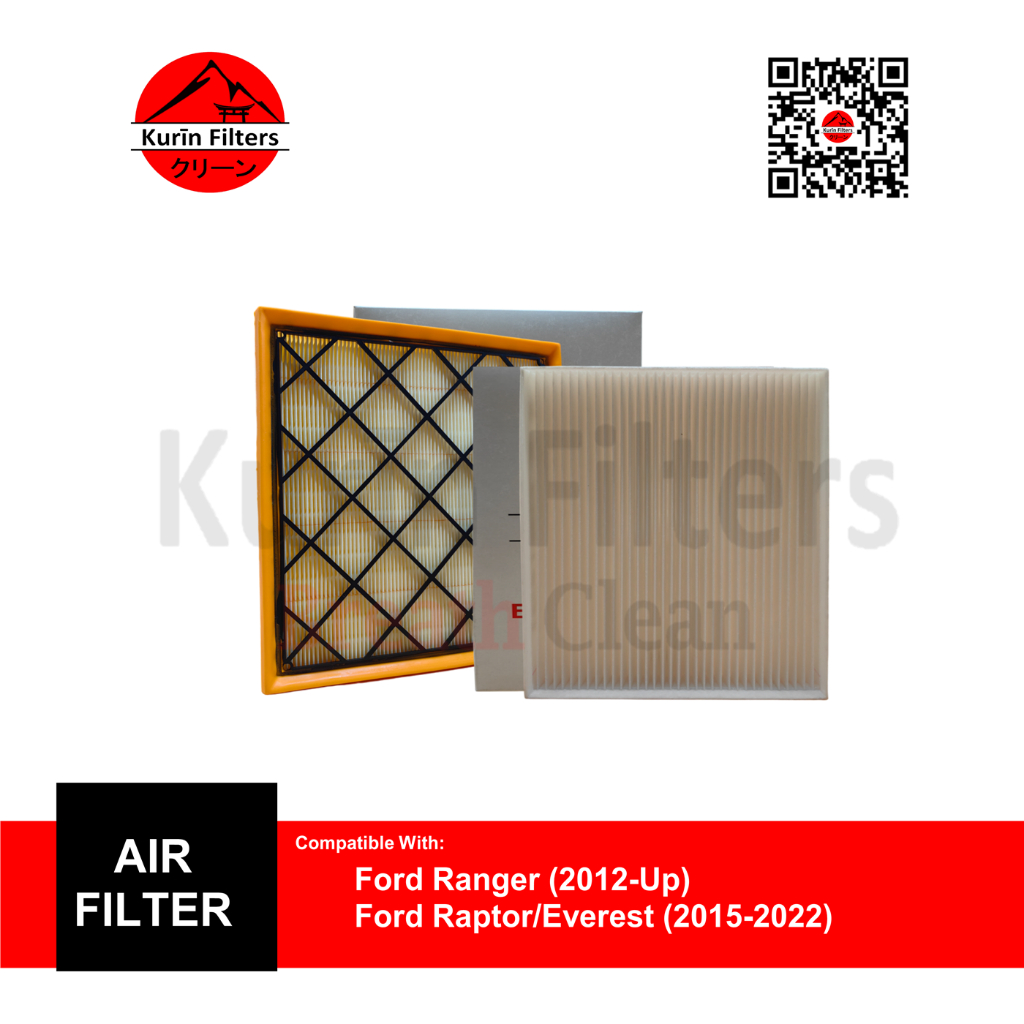 KURIN Combo Filters (Air & Cabin) for Ford Ranger (2012-Up),Ford Raptor ...