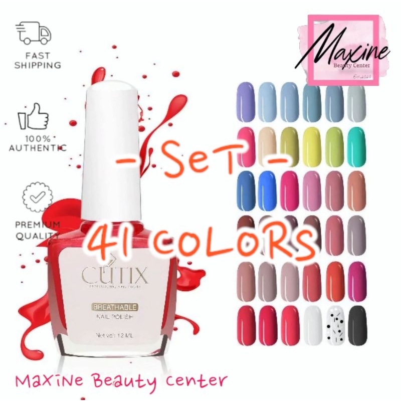 CUTIX professional nail polish SET OF 41 COLORS | Shopee Philippines