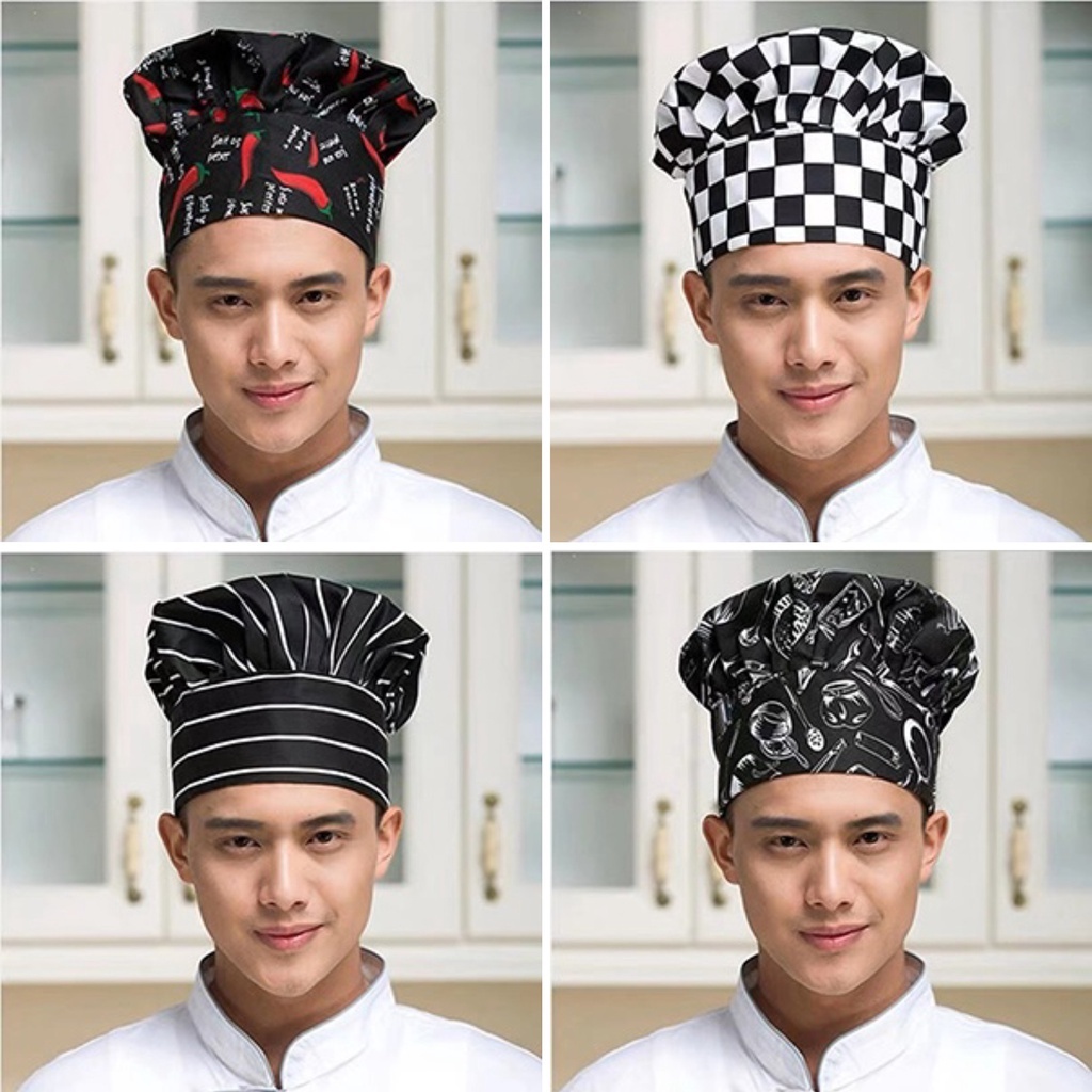 Chef Hat Fashion Patterned Kitchen Multifunctional Hat Work Hat ...