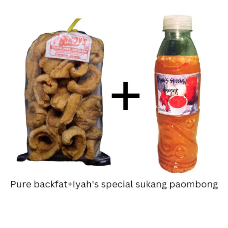 Bikoys Pork chicharon Purong laman+1 bottle Spicy sukang Paombong ...