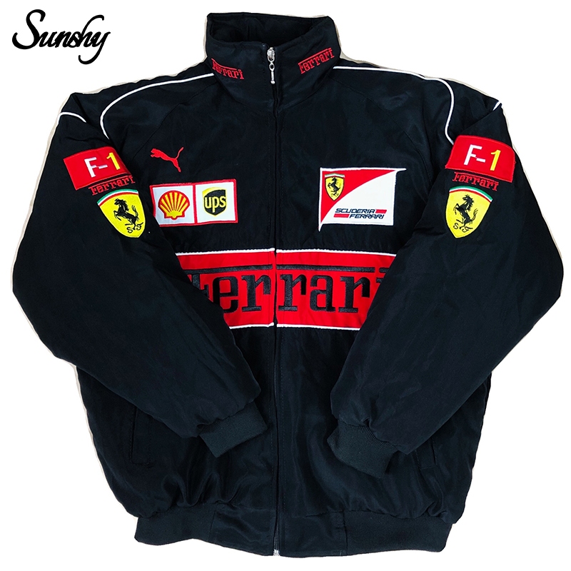 SUNSHY Ferrari F1 Racing Couple Jacket For Men Embroidery Varsity Bomber Motor Windbreaker Jacket Shopee Philippines