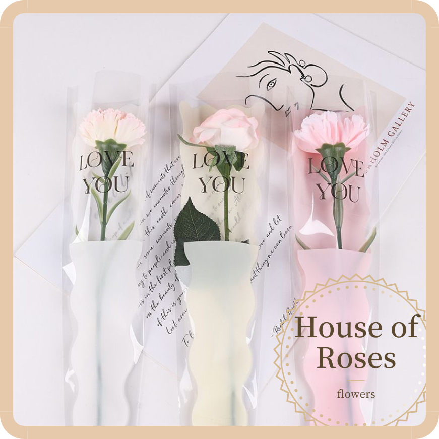 5 pcs Rose Transparent Packaging Single Mermaid Bouquet Flower ...