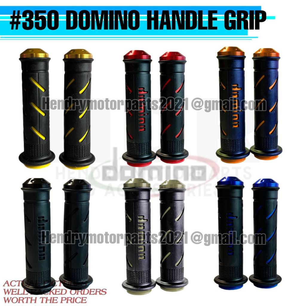 DOMINO LEFT & RIGHT MOTORCYCLE HANDLE GRIP SET RUBBER SLEEVE #350 JAPAN ...