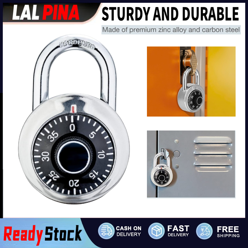 [COD] 45/50mm Black Dial Rotary Padlock Safe Combination Password Lock ...