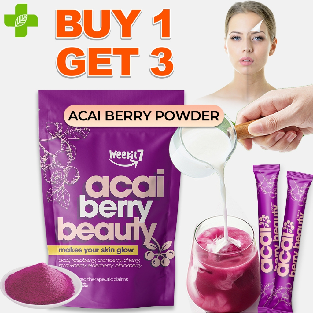 Weekit 7 Organic Acai Powder Beauty Juice Strawberry Cherry 7 In 1 ...