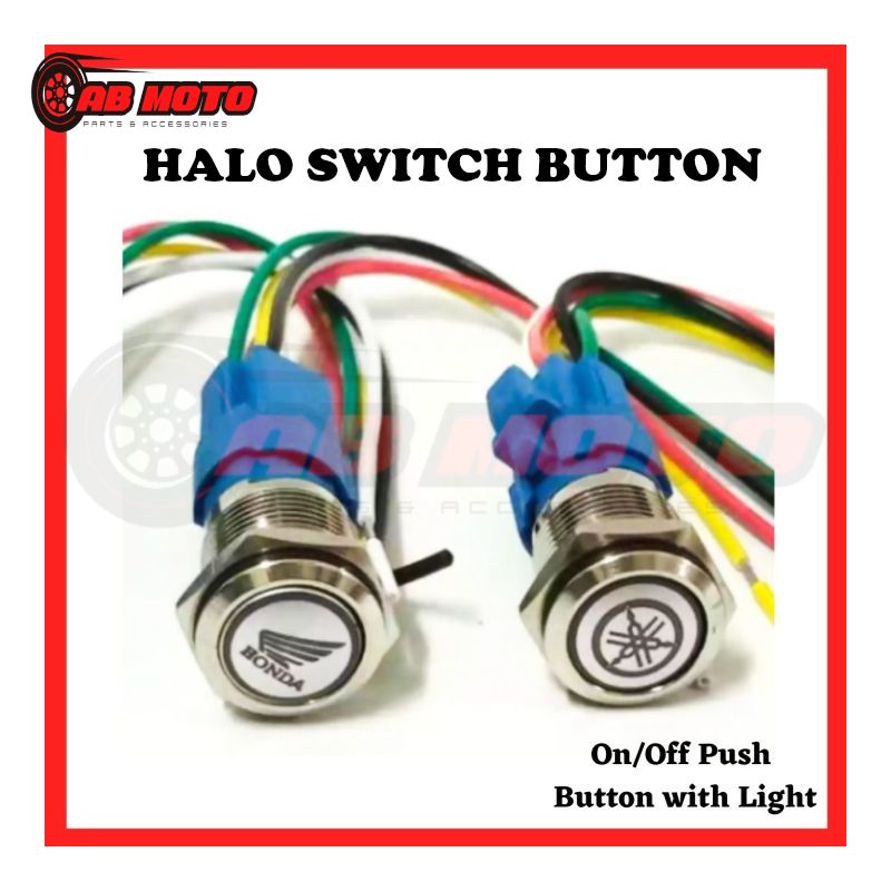 16mm Motorcycle Accessories Light Halo Switch Push Button/Led/On Off ...