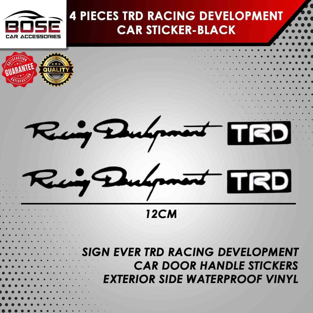 TRD Sticker Car Decoration Auto Stickers Wrap 4 COLOR OPTIONS: Black ...