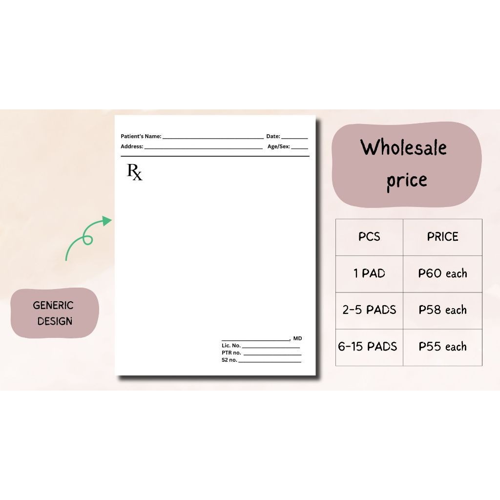 RX PADS/ GENERIC/ RESETA/ PRESCRIPTION PADS | Shopee Philippines
