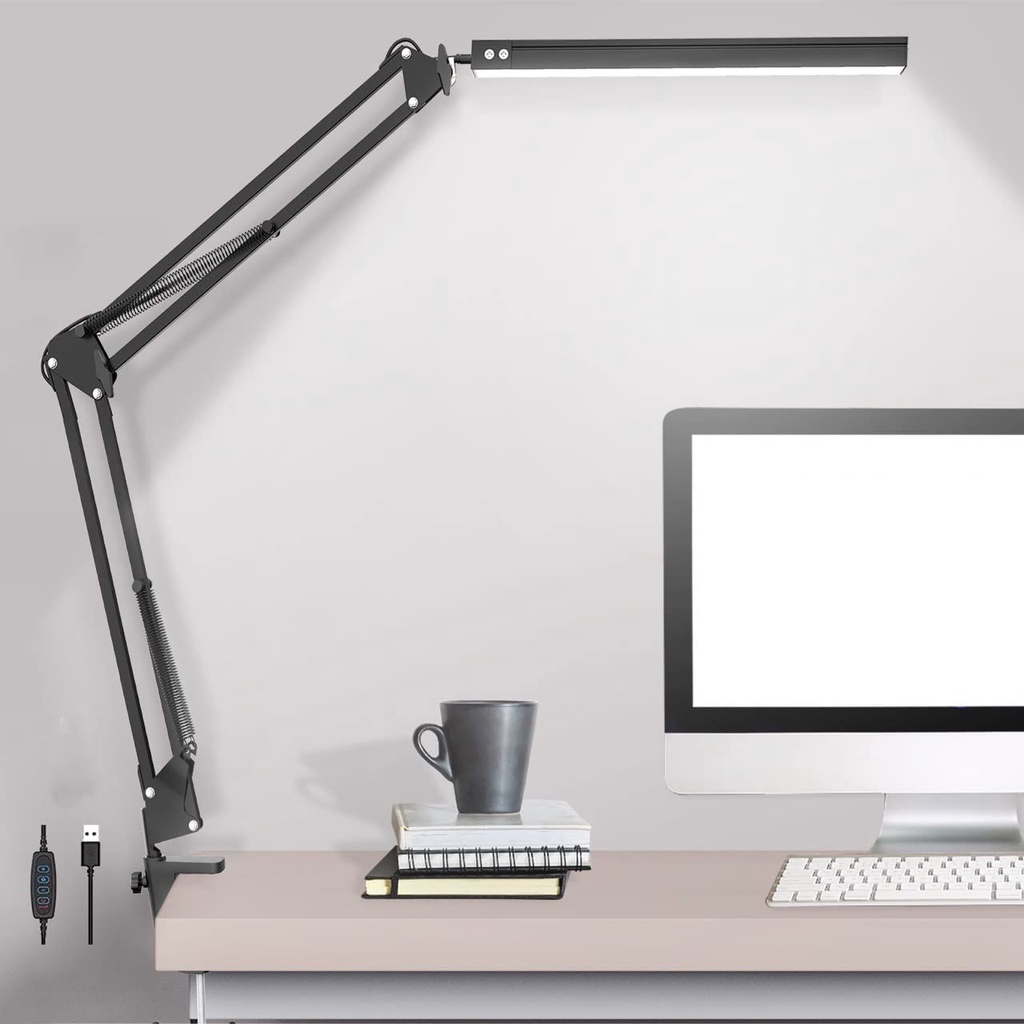 LED Folding Metal Desk Lamp with Clip Adjustable Table Light for ...