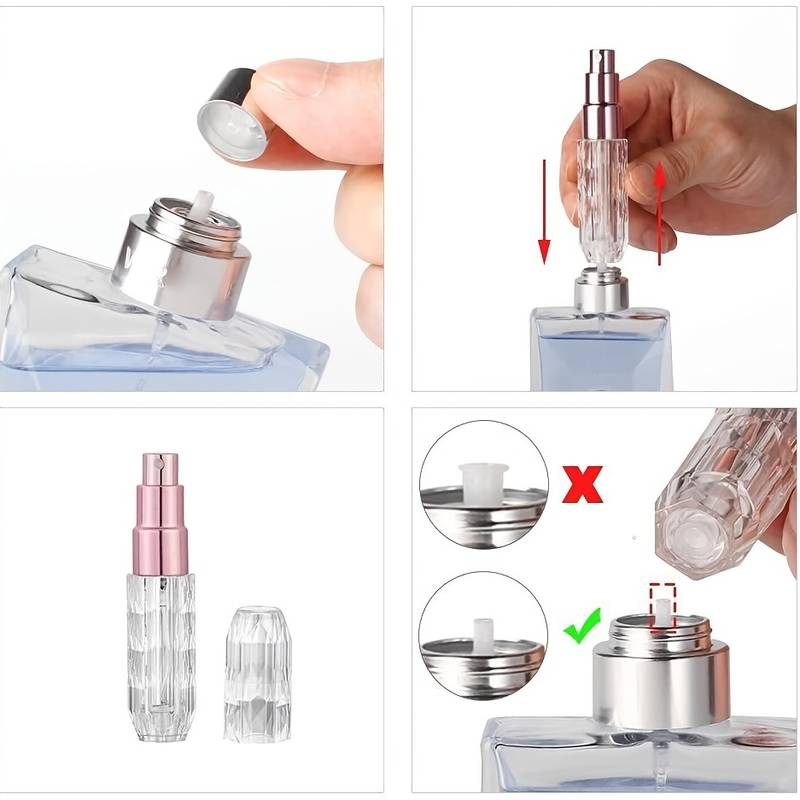 Atomizer Diamond Facet Mini Perfume Refillable Bottle Travel 5ml