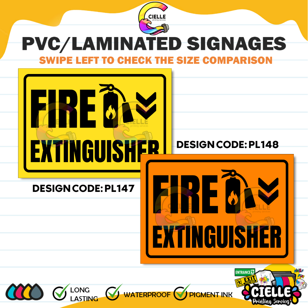 PVC/LAMINATED/STICKER SIGNAGES (PL147&PL148) - FIRE EXTINGUISHER SIGN ...