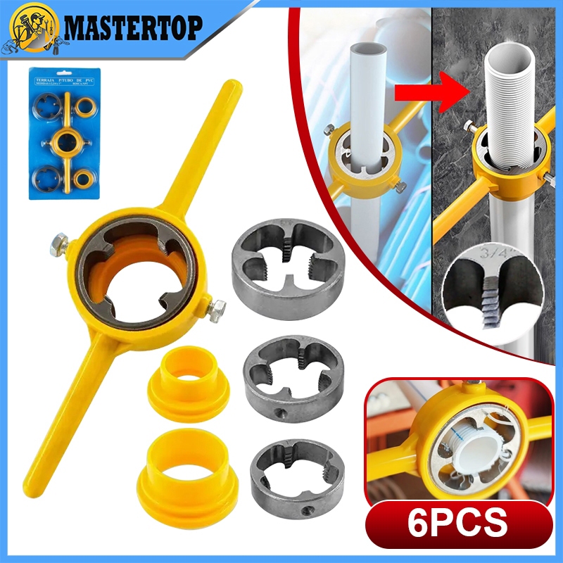 6Pcs PVC Thread Maker Tool Pipe Threader Kit with 1/2 Inch 3/4 Inch 1 ...