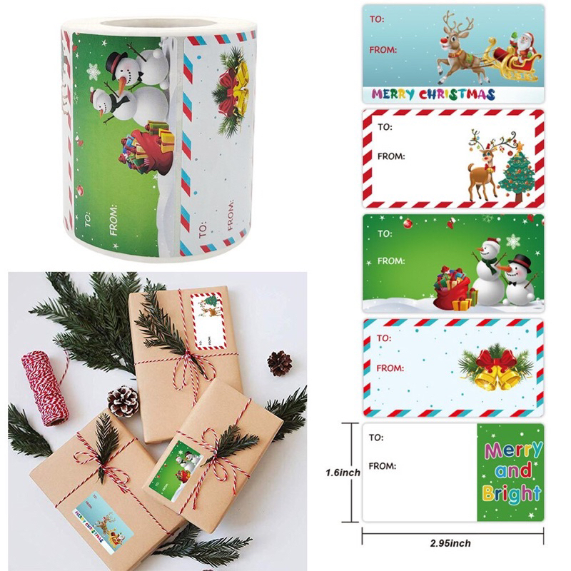 CHRISTMAS STICKERS TAGS 100 PIECES PER PACK (NAKA- Fold) NOT SOLD PER ...