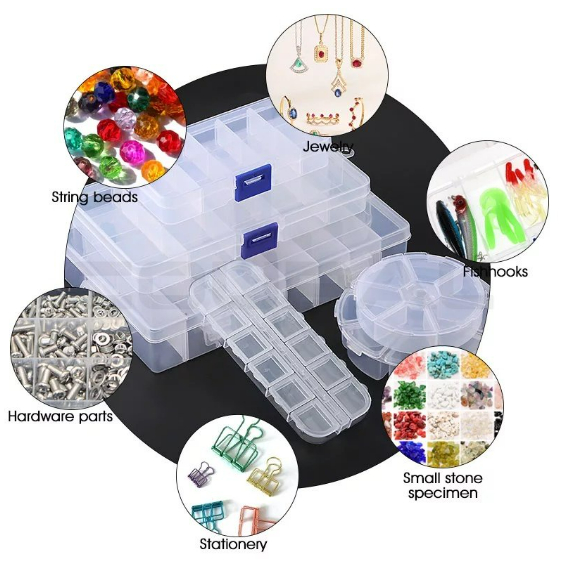 Display Case Earring Jewelry 6-28 Grid Compartment Organizer Bead ...