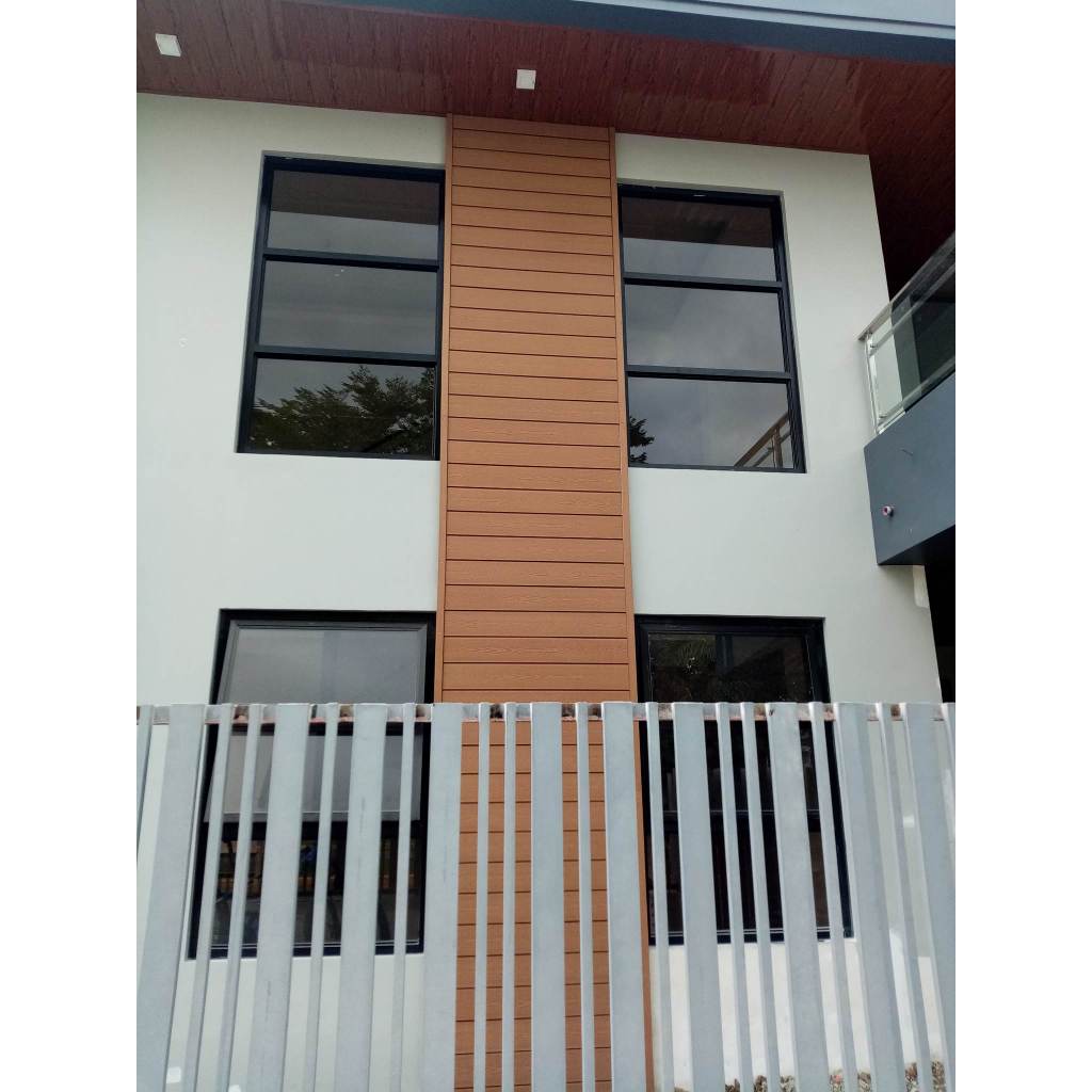 5pcs AGGTEDECK WPC Teak Wood Grain B Uncapped Solid Wall Cladding Panel ...