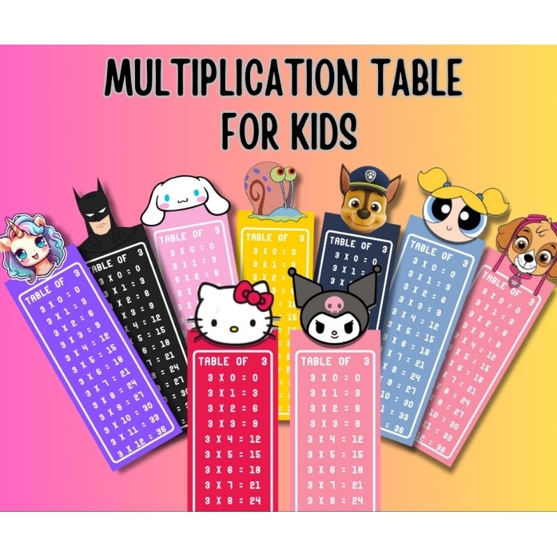 MULTIPLICATION TABLE 1-10 SET FLASH CARDS FOR KIDS | Shopee Philippines