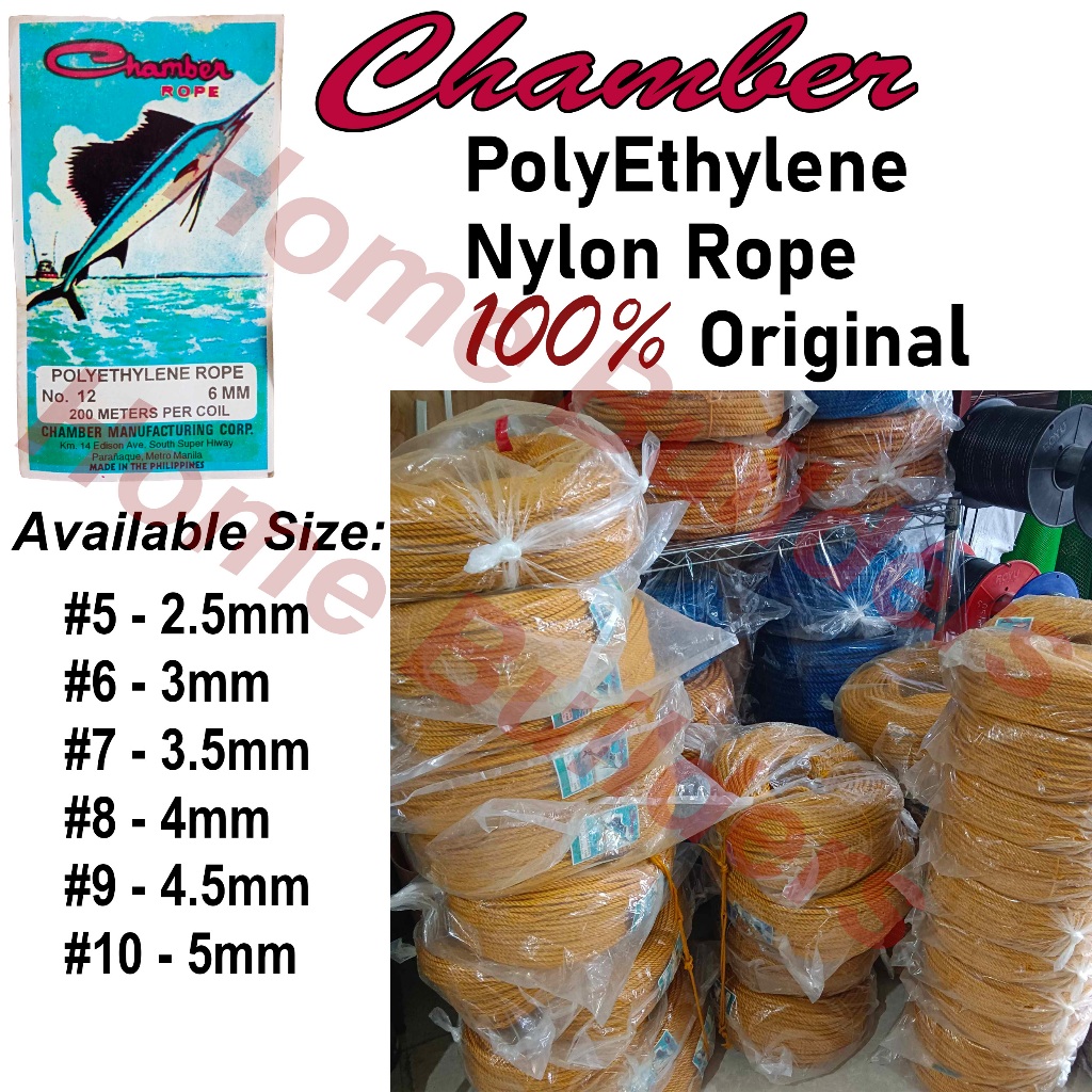 Chamber PolyEthylene Nylon Rope 100% Original Size ,6,7,8,9,10 (not ...