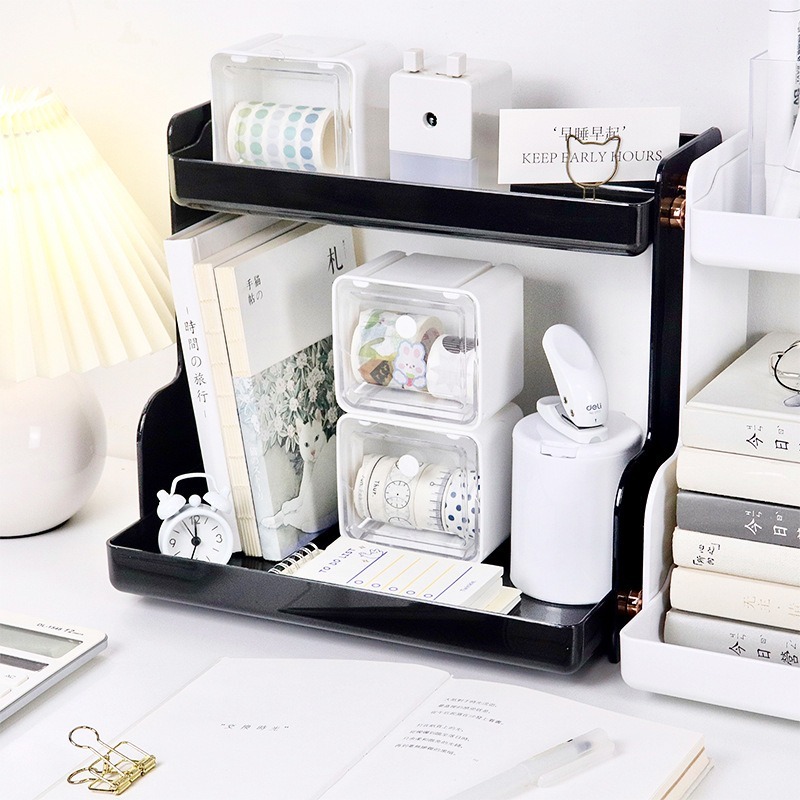 Doubler Layer Minimalist Acrylic Desktop Organizer Rack Cosmetic ...