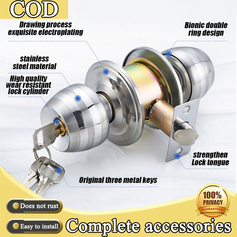 Stainless steel ball door lock set anti-rust and anti-corrosion safety ...