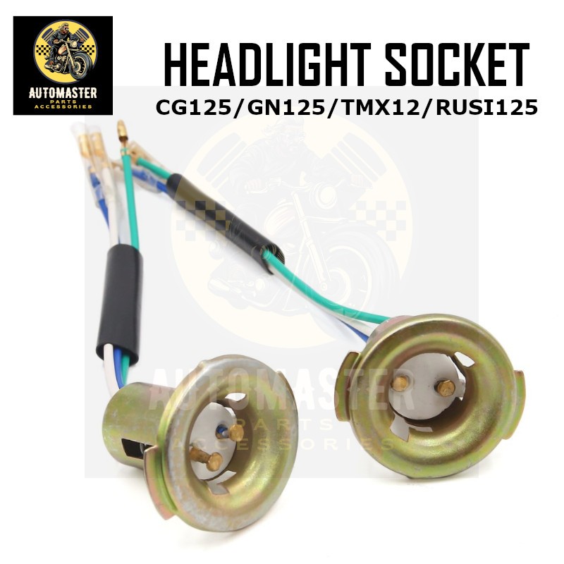 AUTOMASTER MOTORCYCLE HEAD LIGHT SOCKET CG125 GN125 TMX125 RUSI125 ...